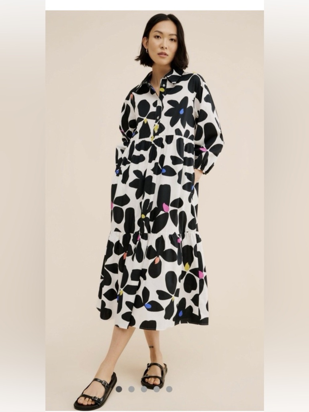 Maeve Bettina Tiered Shirt Dress